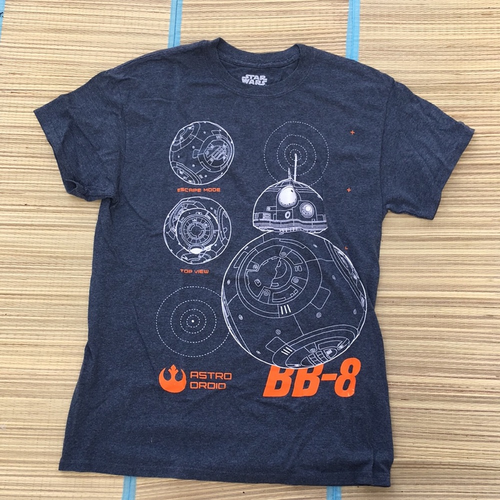 Star Wars Astro Droid BB-8 Escape Mode Top View VFIFIHSUN T-shirt Grey Size M